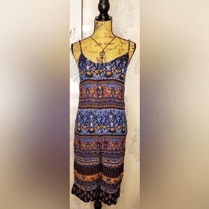 Floral Button-Up Capri Jumpsuit